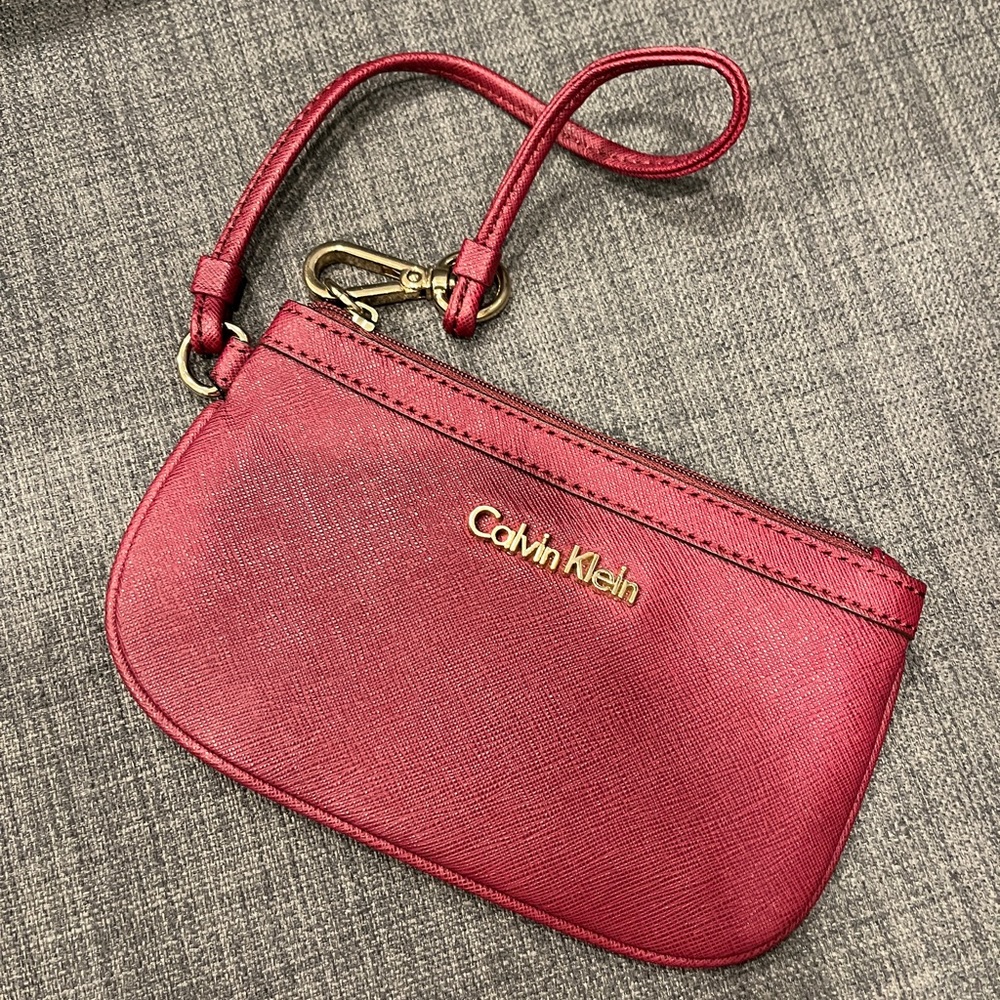 Calvin Klein Wristlet Saffiano Leather